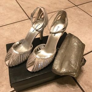 Bebe Dree Holiday Heels with matching bag